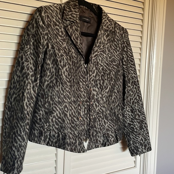 Javier Simorra - Barcelona Spain Fitted Short Animal Print Jacket - Sz 42-US8 - Picture 5 of 13